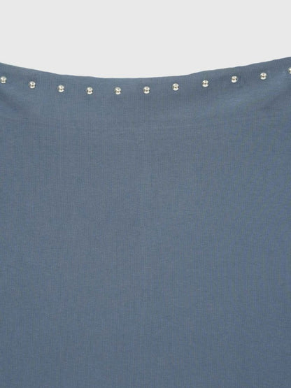 studs detail off shoulder tops