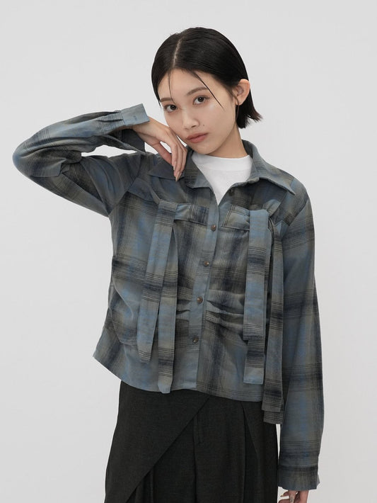 tartan check ribbon shirt