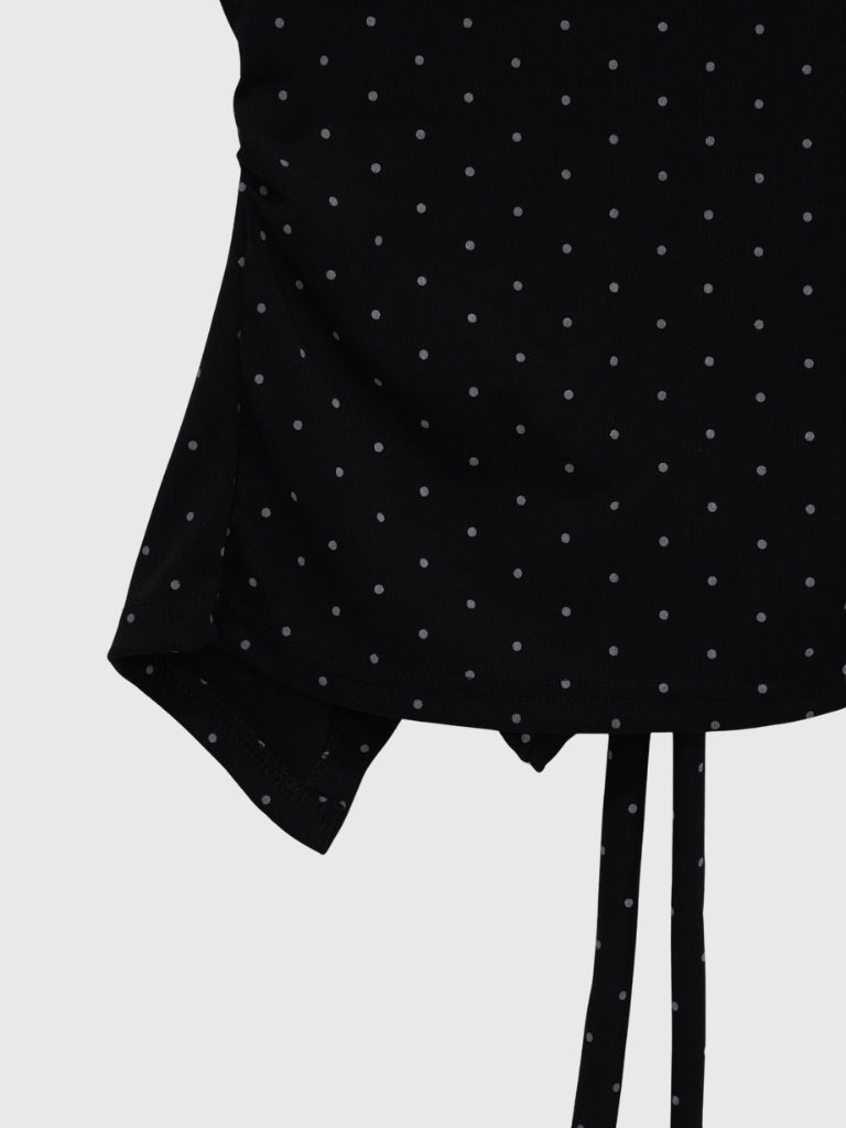 open back ribbon dot tops