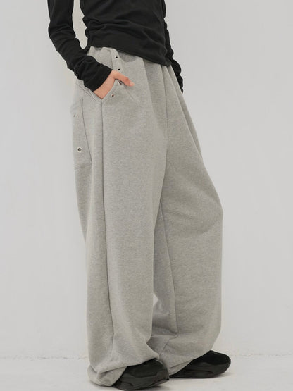 eyelet wide sweat pants
