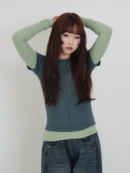 contrast layered tops