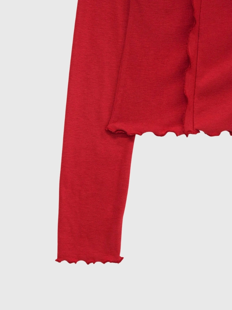 frill trim cardigan