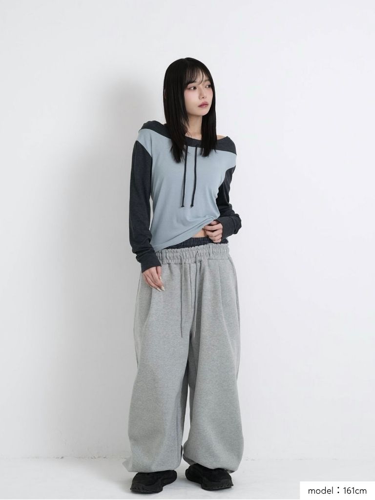 double layered wide pants