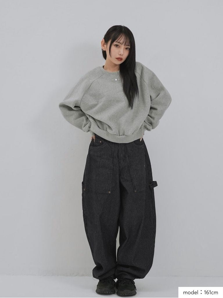 loose stripe wide pants