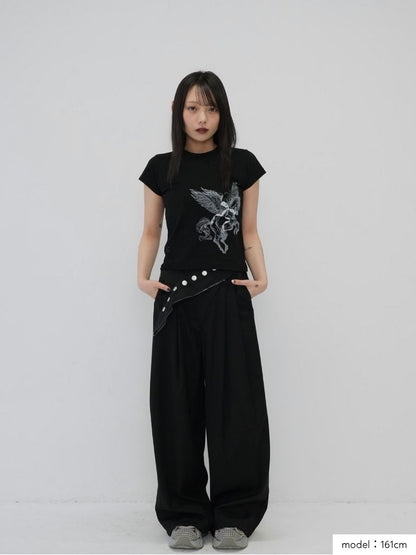 side lace unicorn tops