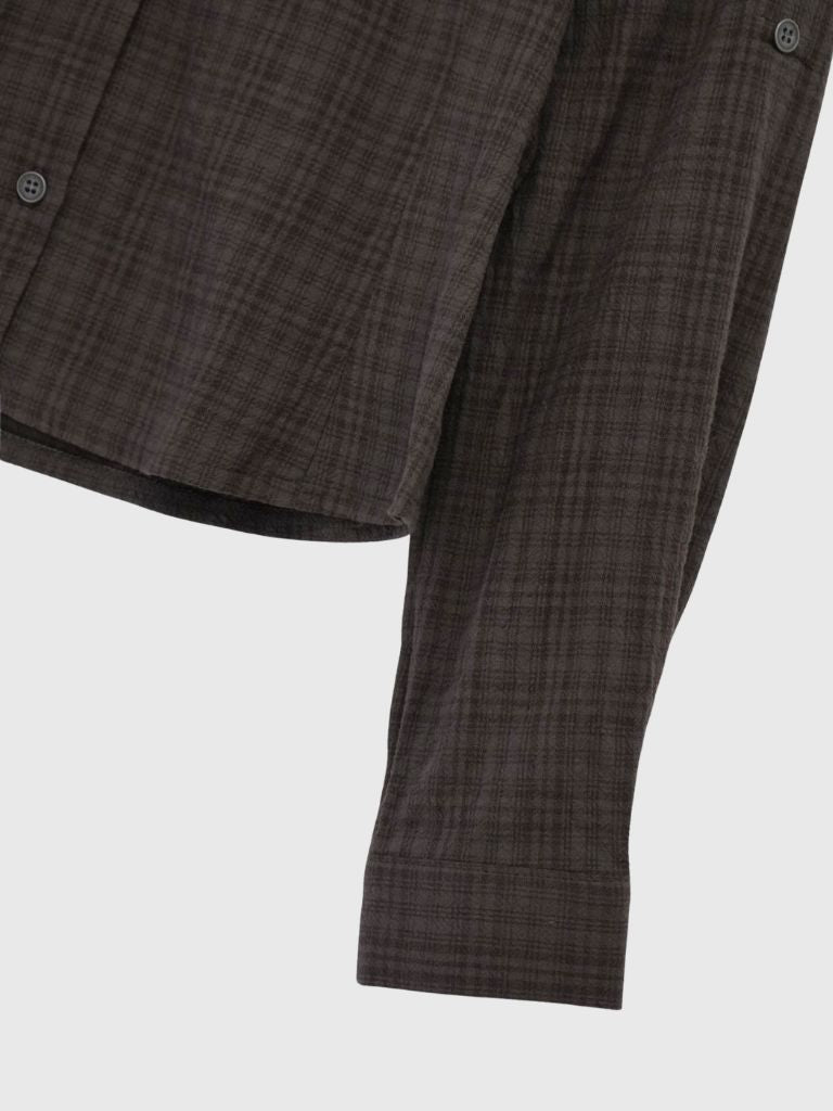 sleeve detail check shirt