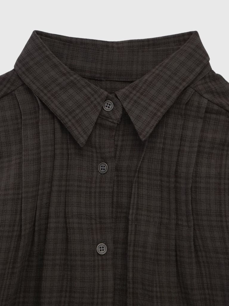 sleeve detail check shirt