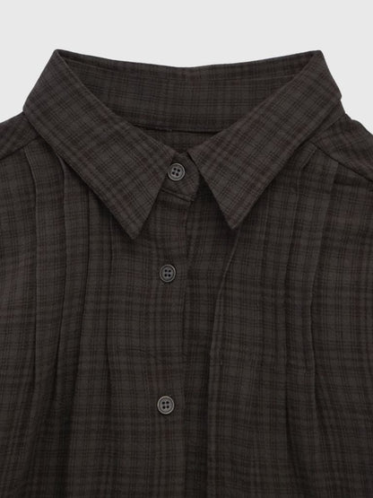 sleeve detail check shirt