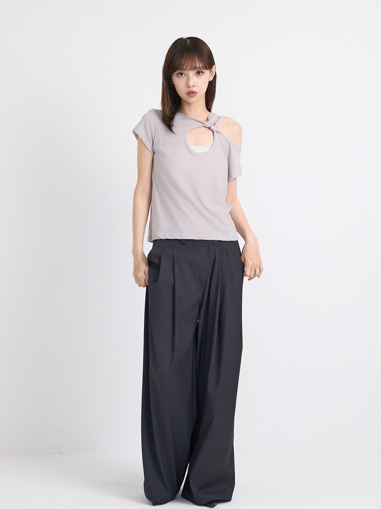 one shoulder cut tops