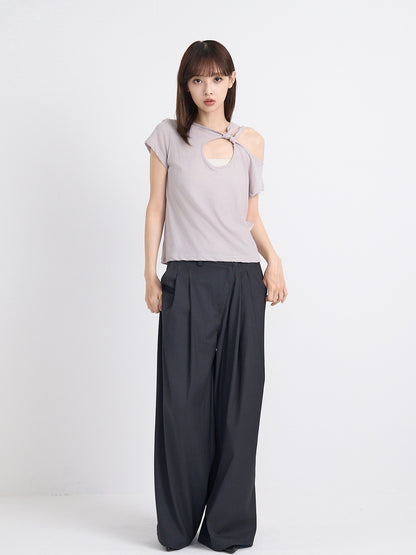 one shoulder cut tops