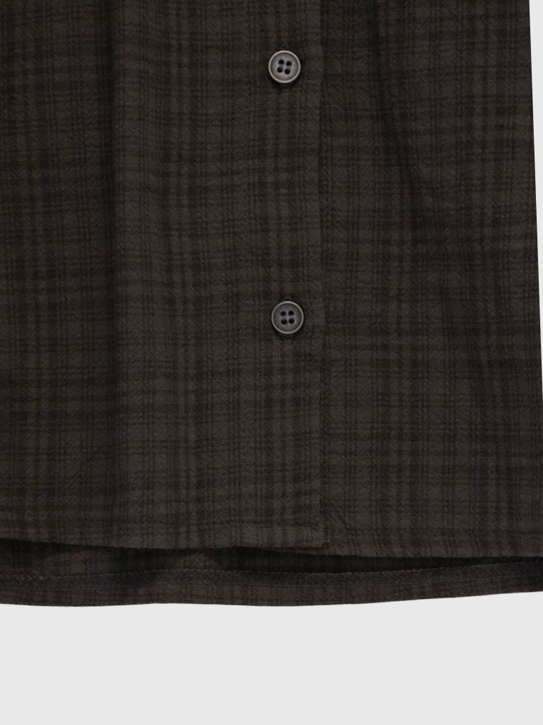 sleeve detail check shirt