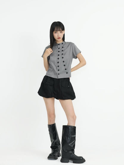 front double button tops