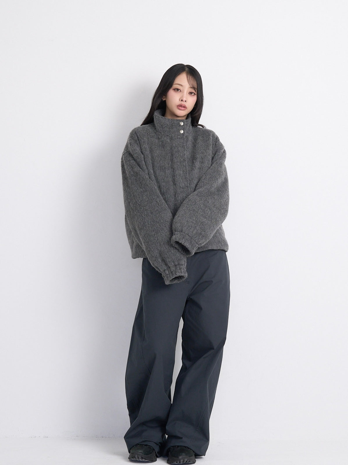 mohair snap blouson