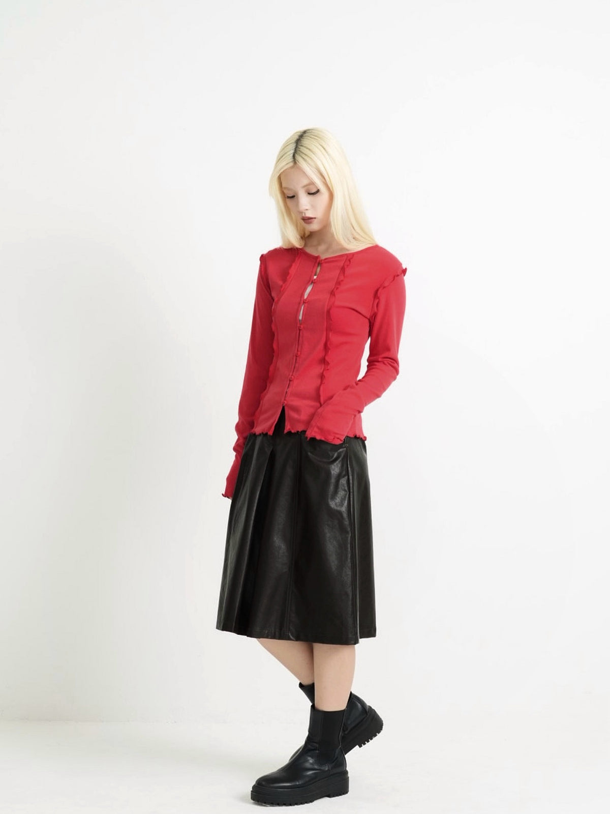 frill trim cardigan