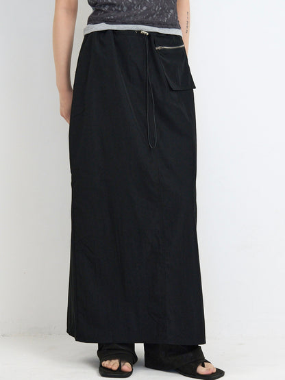 back slit long skirt