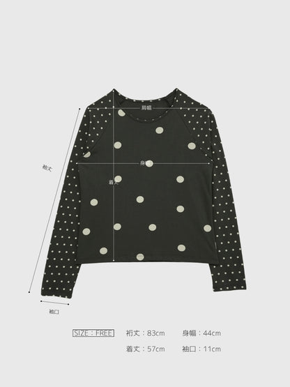 dot mix raglan tops