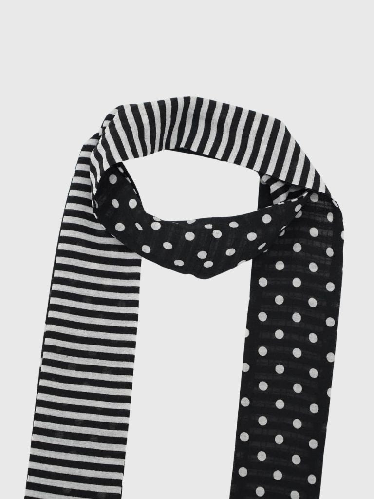 reversible dot stripe scarf