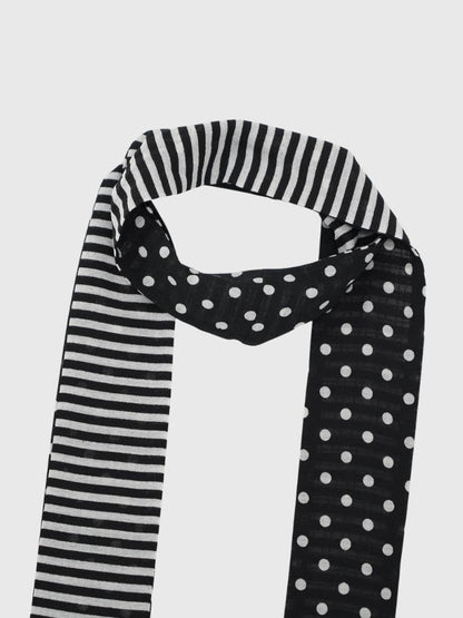 reversible dot stripe scarf