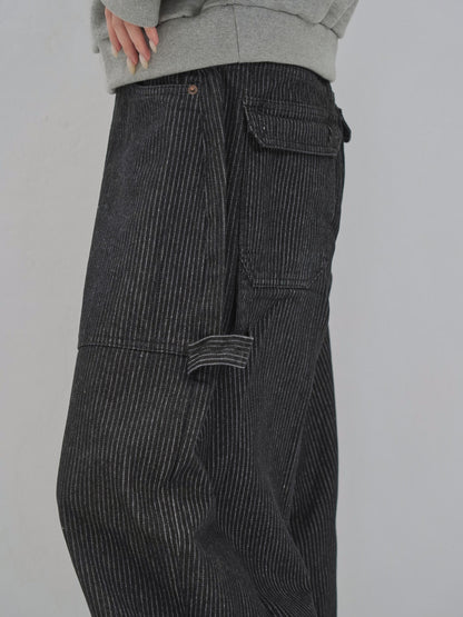 loose stripe wide pants