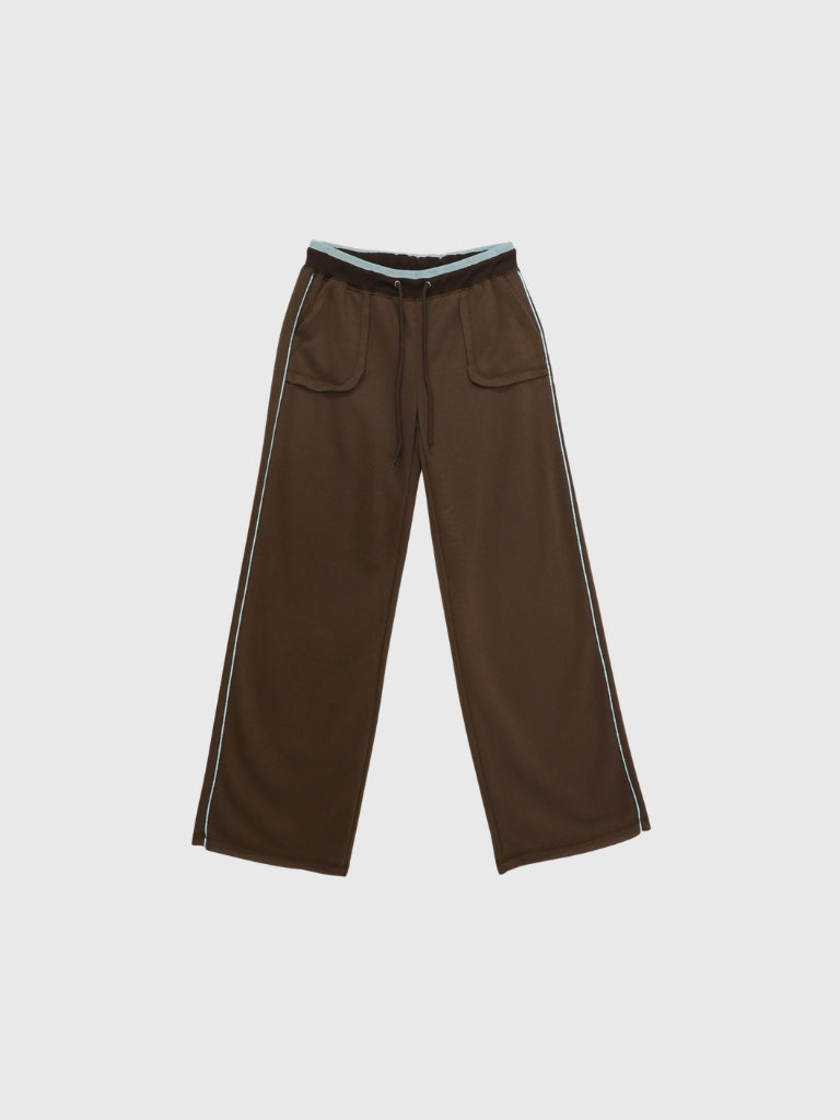 line detail wide sweat pants