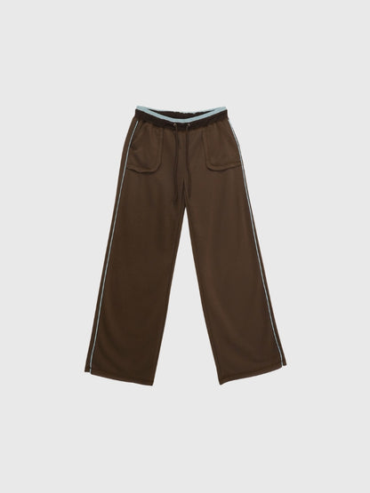 line detail wide sweat pants