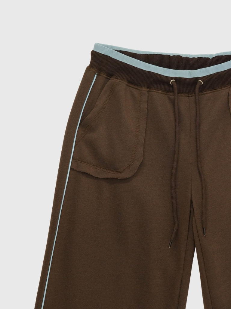 line detail wide sweat pants