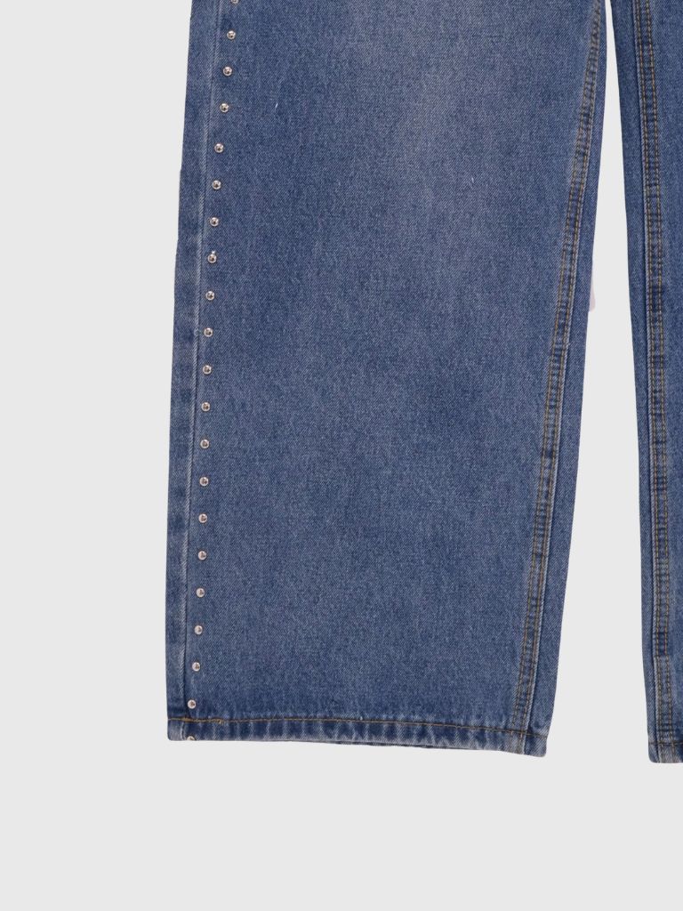 curve studs denim pants