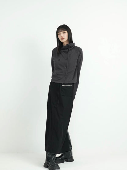minimal double button cardigan