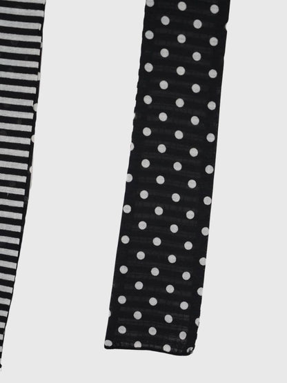 reversible dot stripe scarf