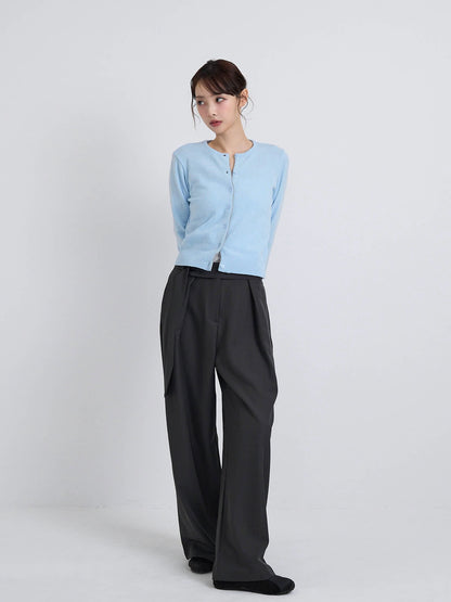 contrast line cardigan