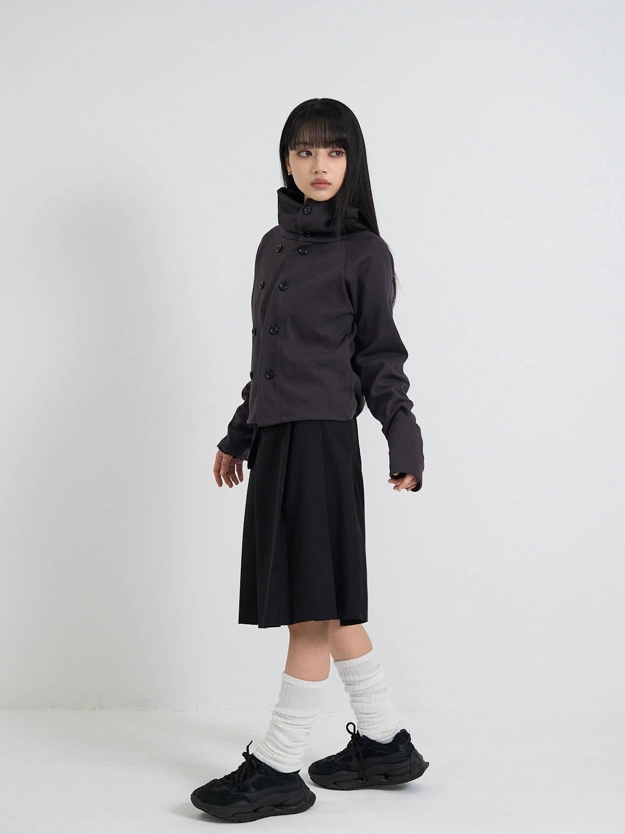 minimal double button cardigan