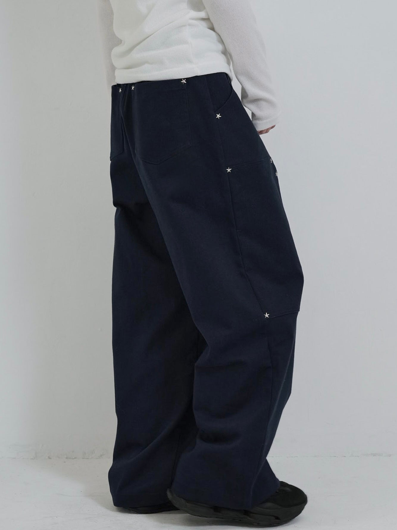 mini studs wide pants｜ミニスタッズワイドパンツ｜大人ガーリー