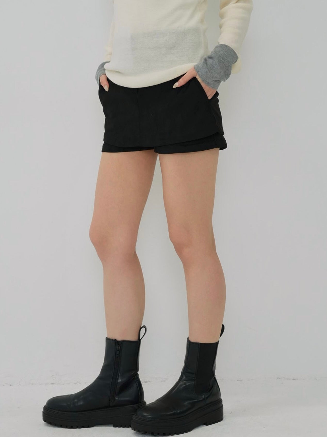 suede mini skirt pants
