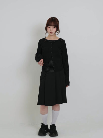 dot inner layered cardigan