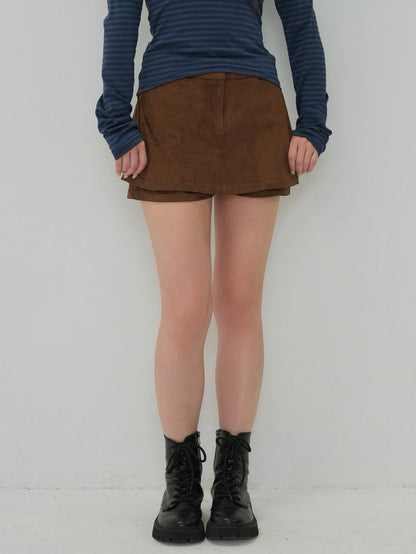suede mini skirt pants