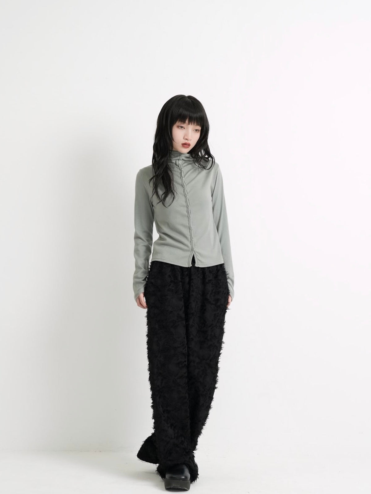 high neck fitted cardigan