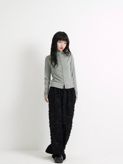 high neck fitted cardigan