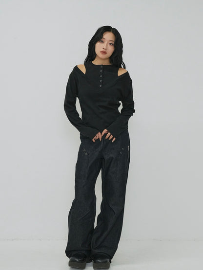 double layer off shoulder tops