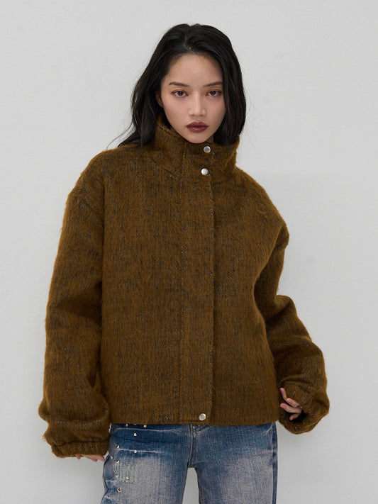 mohair tuck blouson