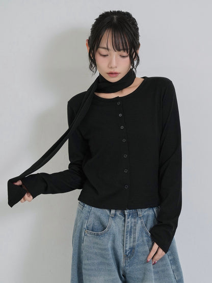 tie bustier cardigan