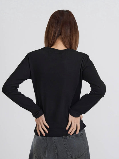 star print basic long tops