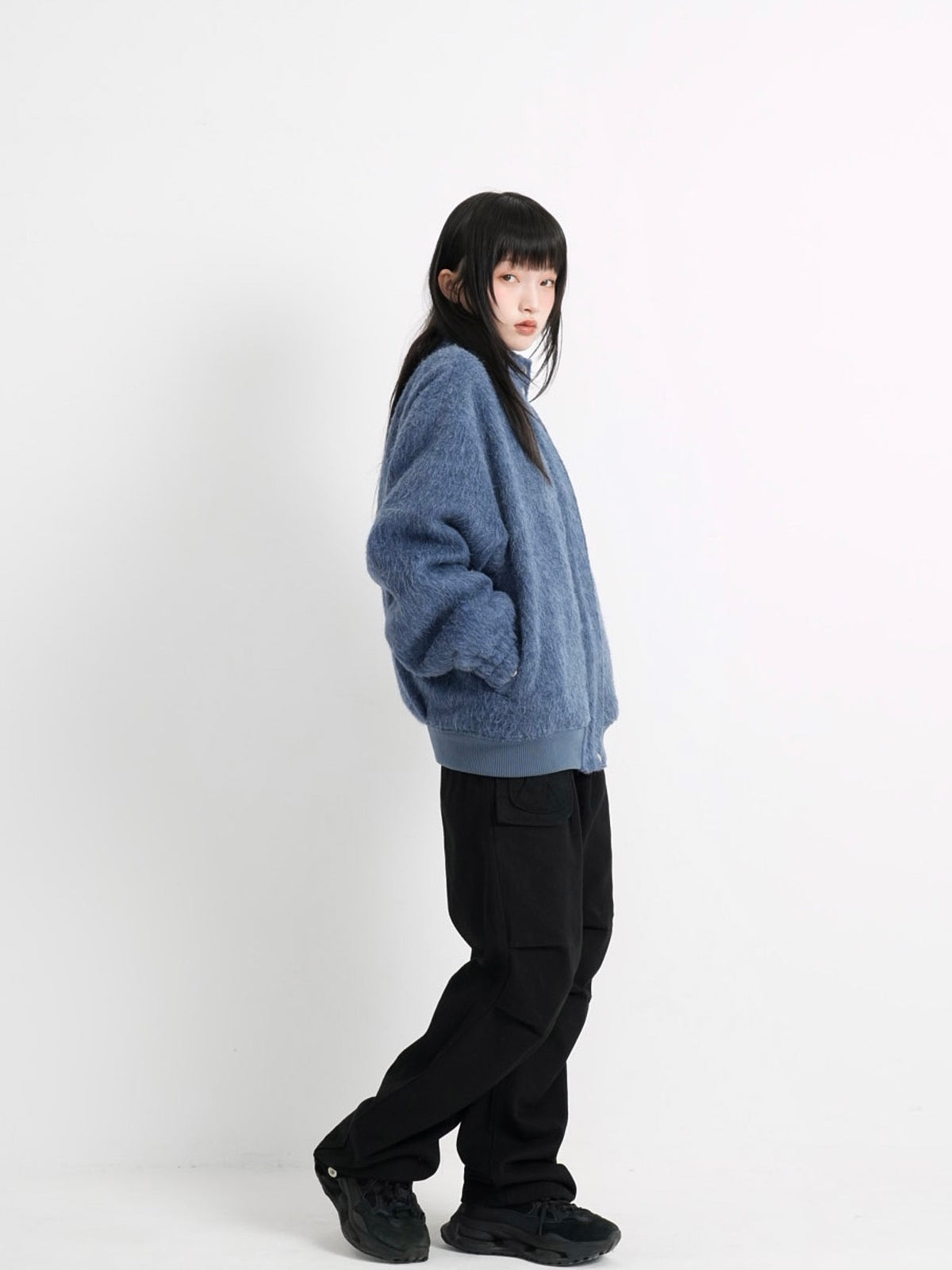 mohair snap blouson