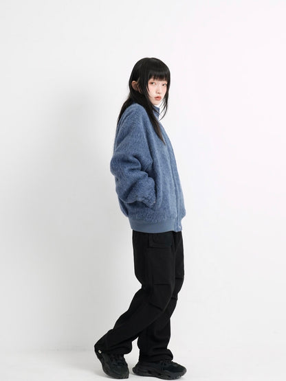 mohair snap blouson