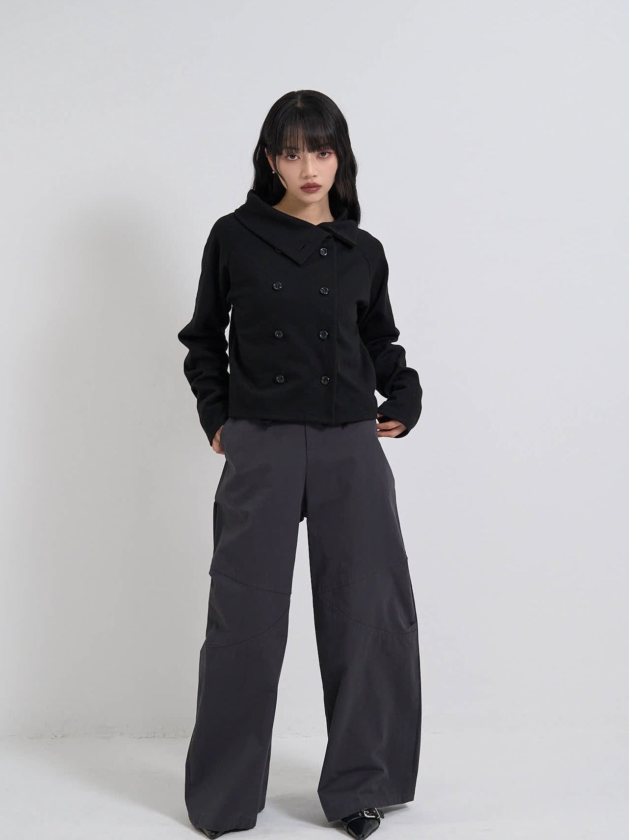 minimal double button cardigan