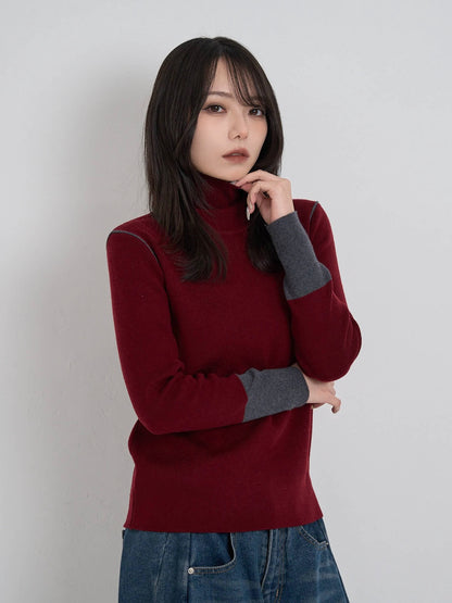 color point turtleneck knit