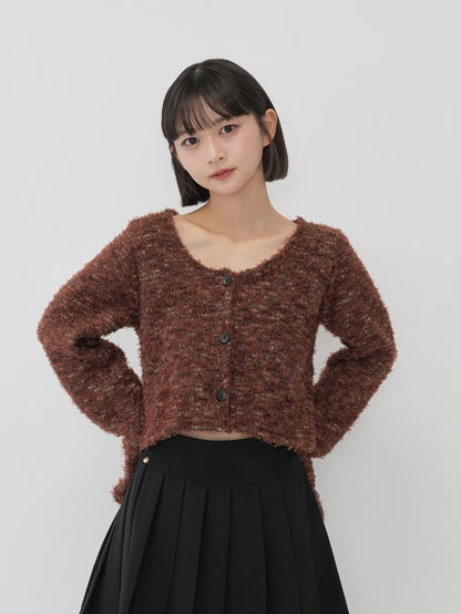 mix color cropped cardigan