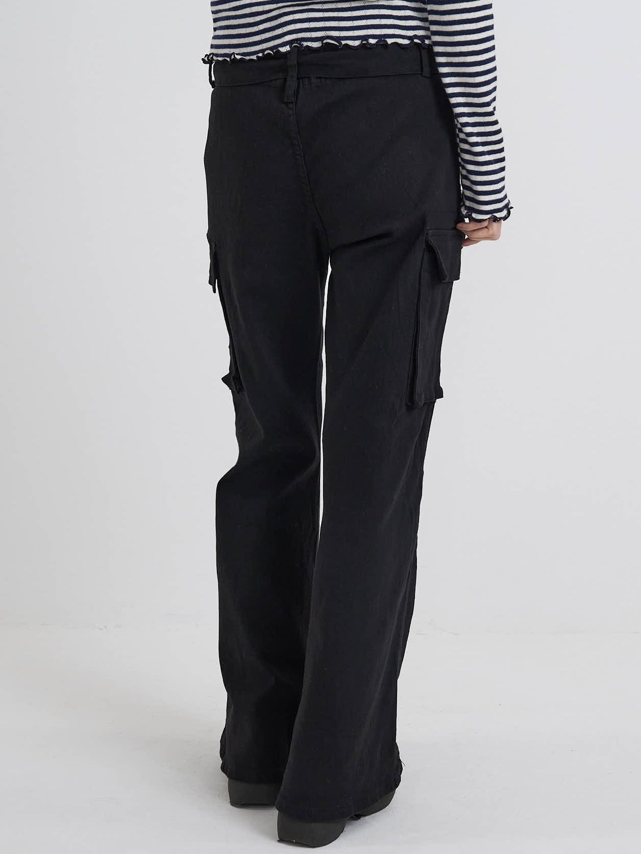 belt stud bootcut pants