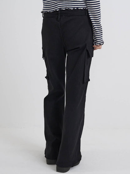 belt stud bootcut pants