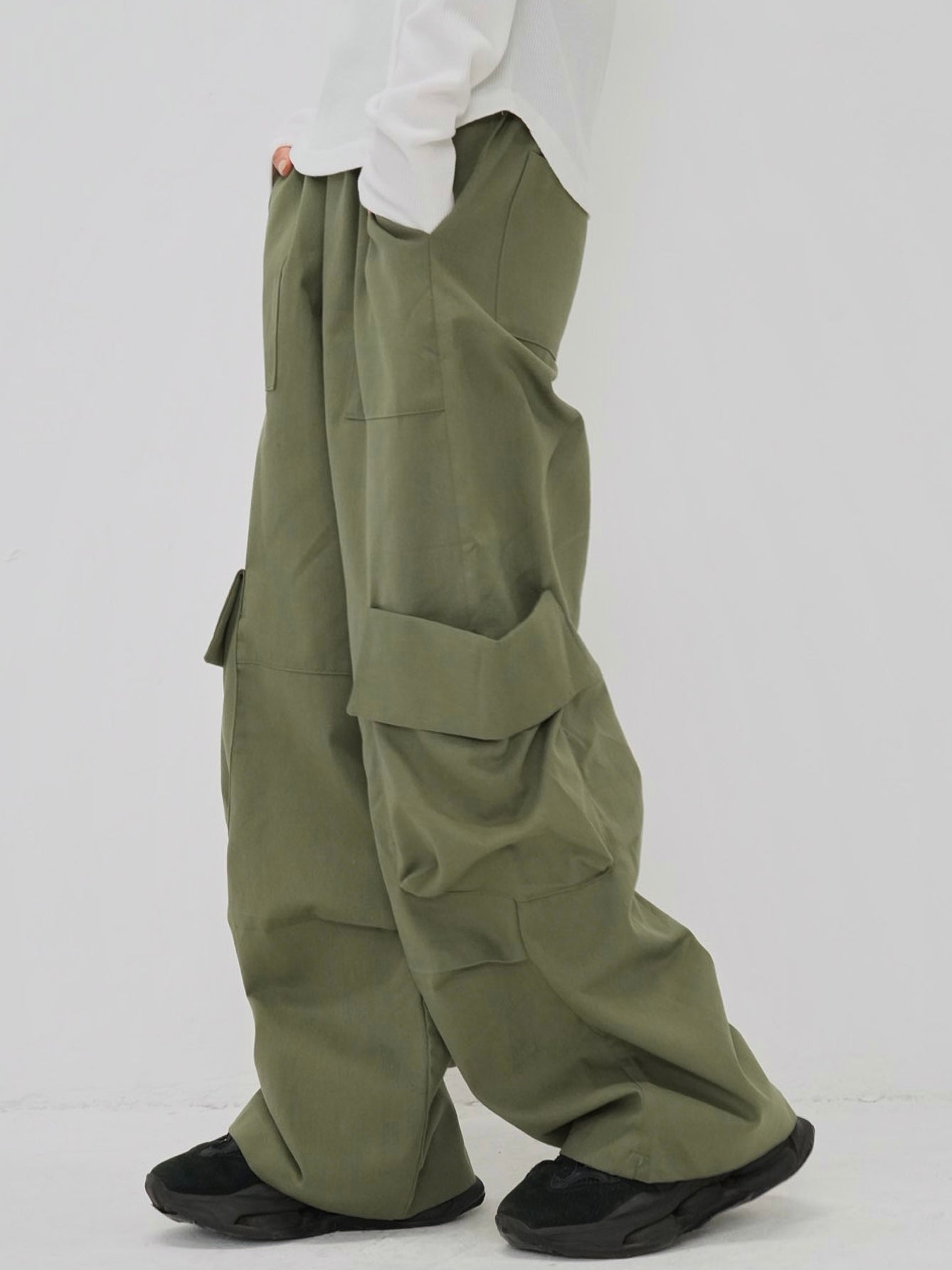 folding waist jogger pants