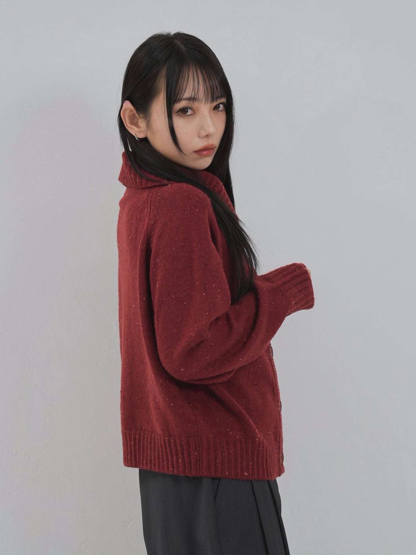 nep high neck cardigan